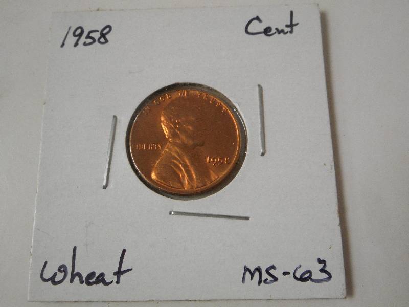1958 Lincoln Wheat Cent, MS-63 Grad...