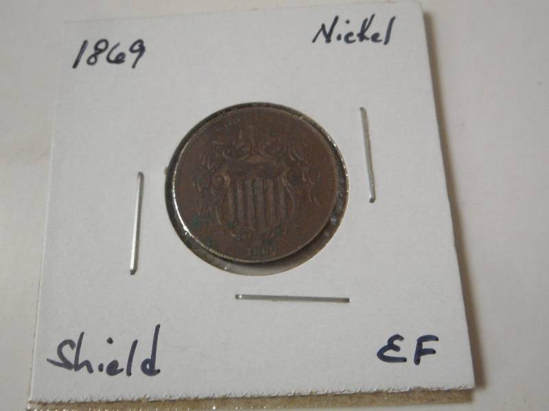 1869 Shield Nickel--Extra Fine (EF)...