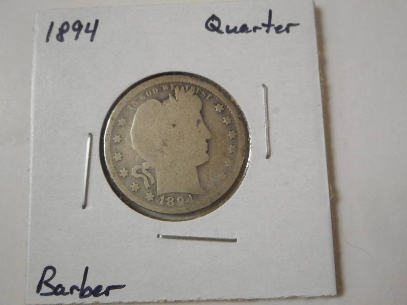 1894-P Barber Head Silver Quarter, ...