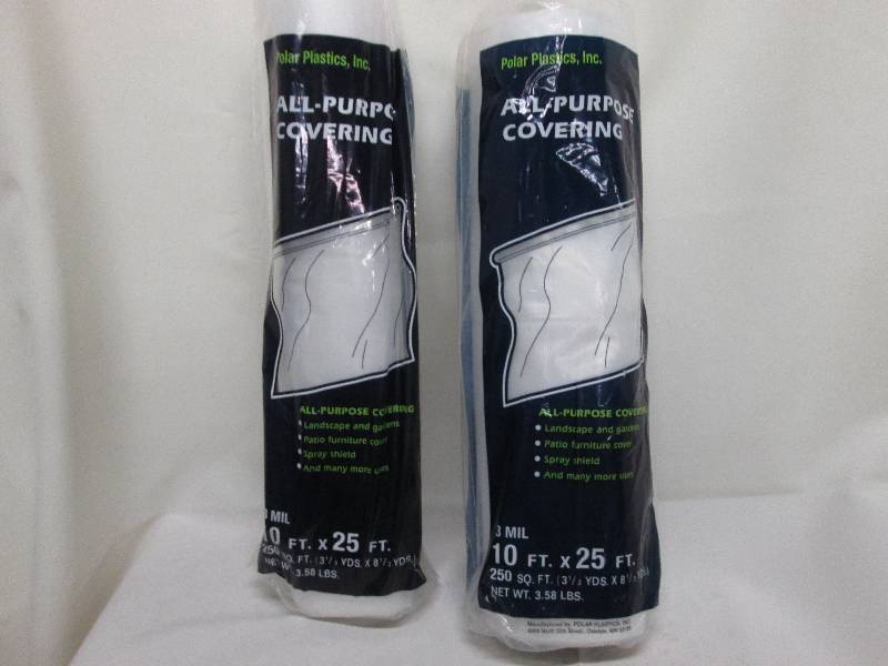 2 rolls 10x25 plastic sheeting...