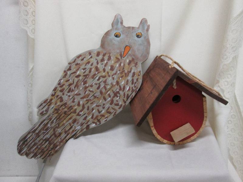 Birdhouse, Owl Garden Stake...