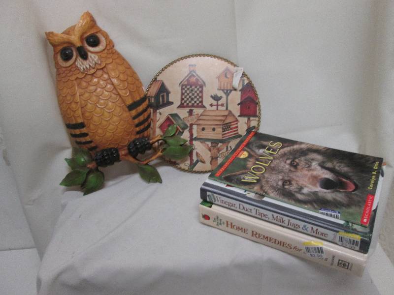 Owl plaque, Birdhouse plaque, 3 boo...