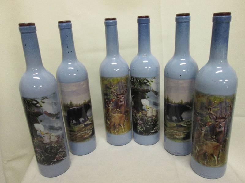 Lot of 6 decorative wildlife winebo...