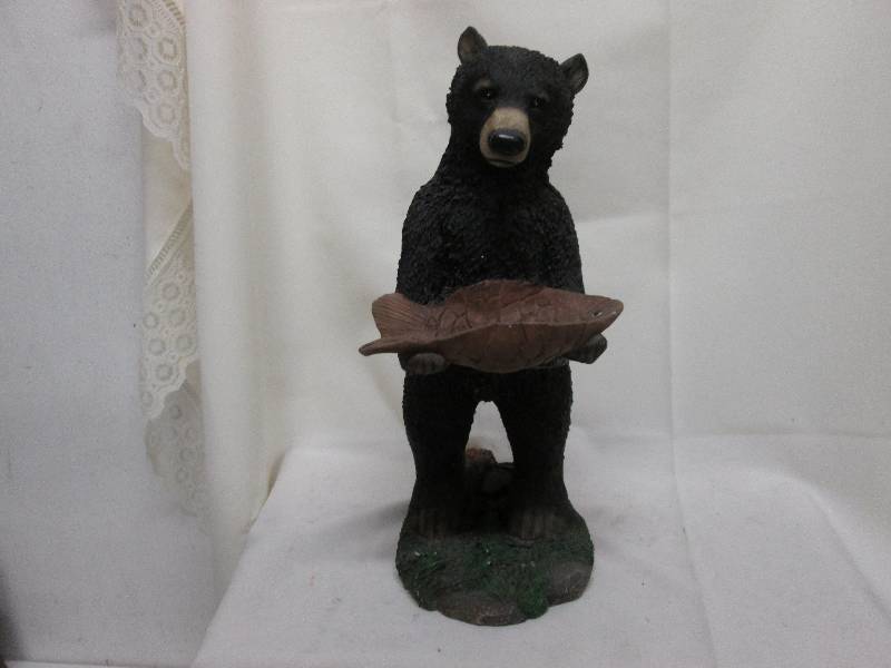 Black bear with fish shaped bowl 16...