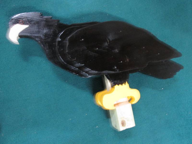 Black hawk wooden post ornament 27H...