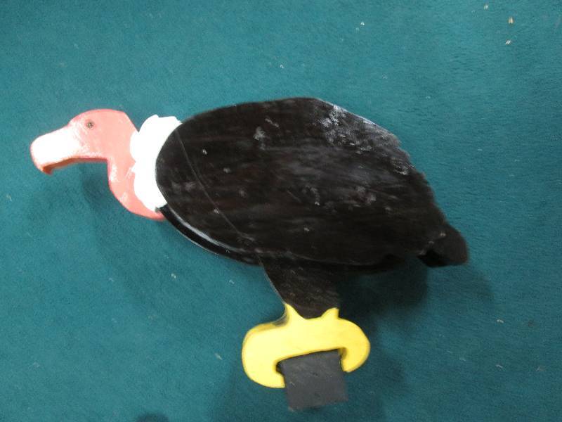 Vulture wooden post ornament 23hX25...