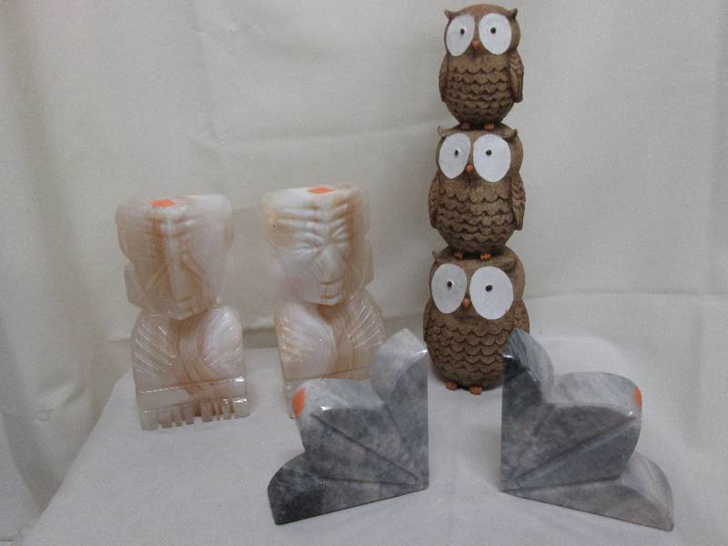 Lot of 5 dcor pieces 2 pr marble...