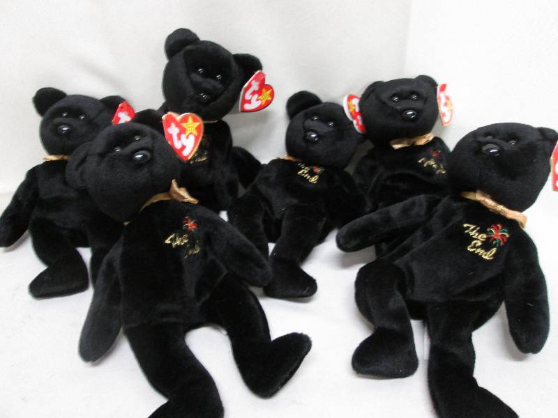 Lot of 6 BlackThe End Bear Beanie...