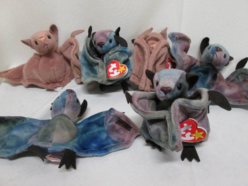 Lot of 6 Ty Batty bat Beanie Babi...