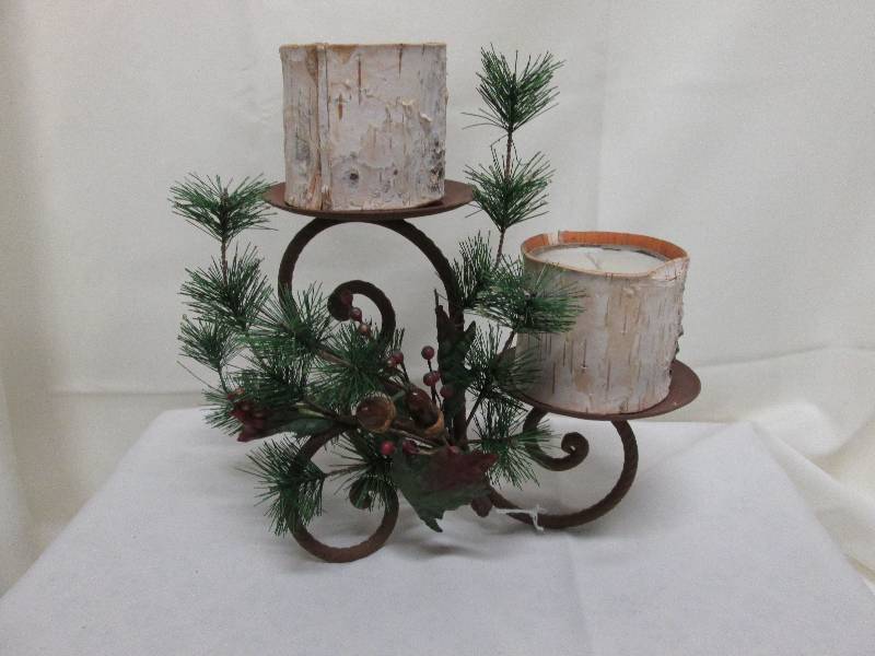 Holiday birch candlemetal dcor ...