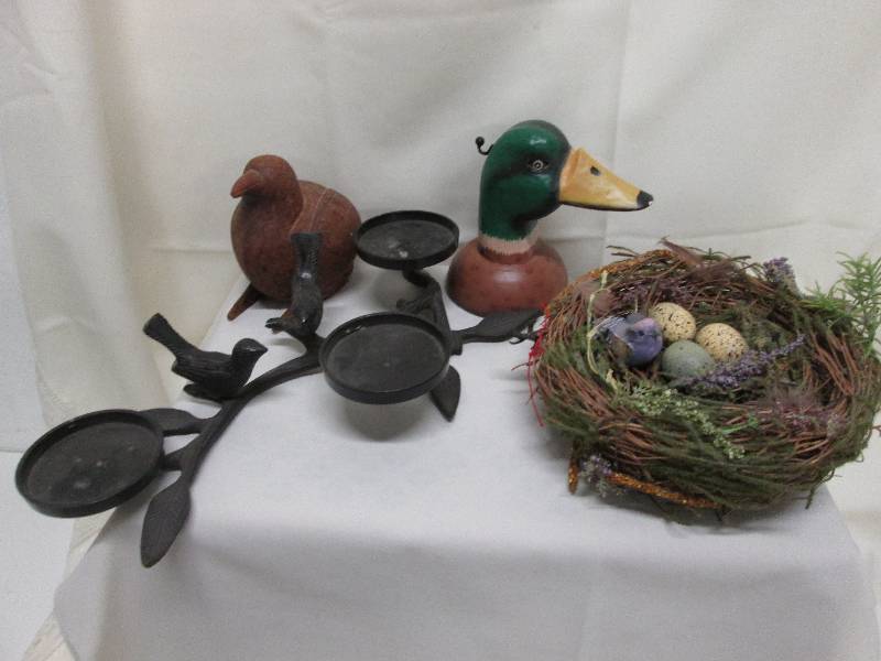 Lot of 4 bird themed dcor pieces...