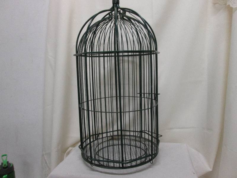 24 inch green metal bird cage...
