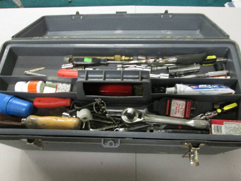 Large tool box with many hand tools...