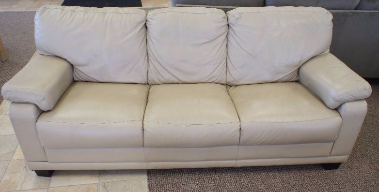 lot 1 image: Genuine Leather Sofa