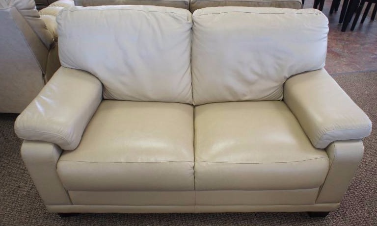 lot 2 image: Genuine Leather Loveseat