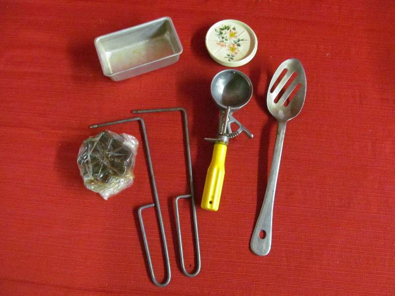 lot 32 image: vintage kitchen utensils