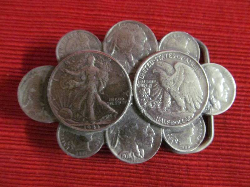 lot 59 image: coin belt buckle