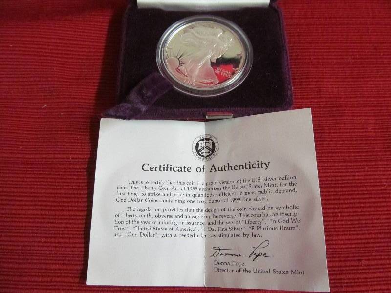 lot 109 image: 1986 Silver American Eagle