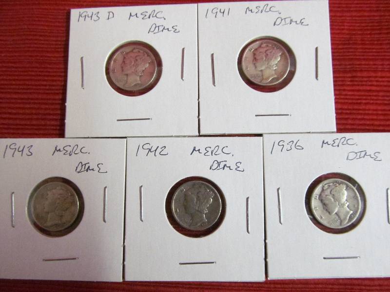 lot 138 image: Mercury dimes