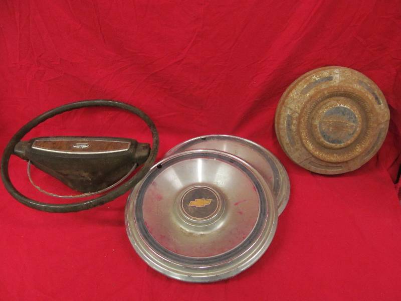 lot 233 image: vintage hub caps