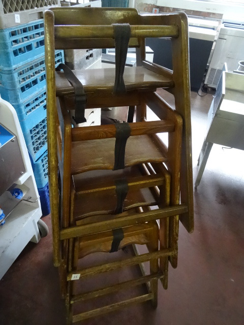 lot 16 image: 4 Wooden High Chairs