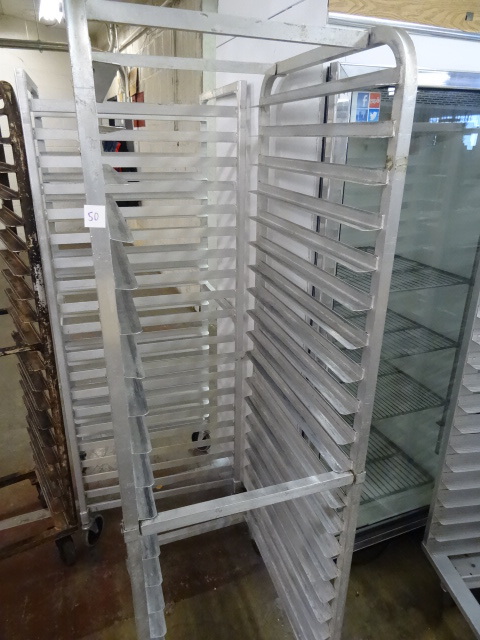 lot 50 image: Aluminum Tray Rack Holds 18 Trays