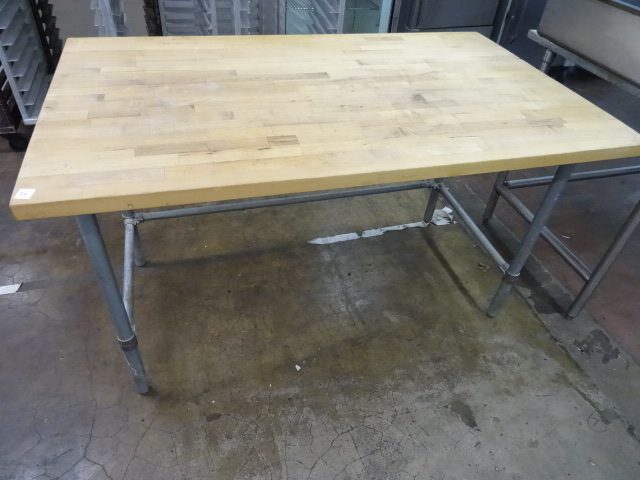 lot 54 image: Solid Wood Bakery Table