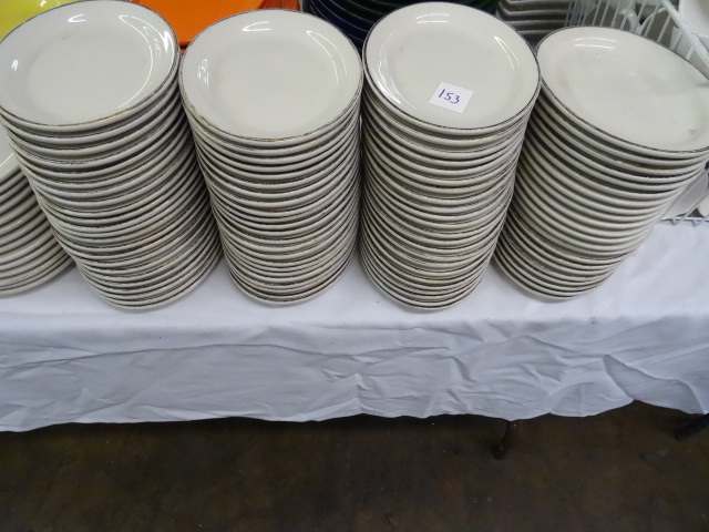 lot 153 image: 7 Gold Rimmed Oval Plates