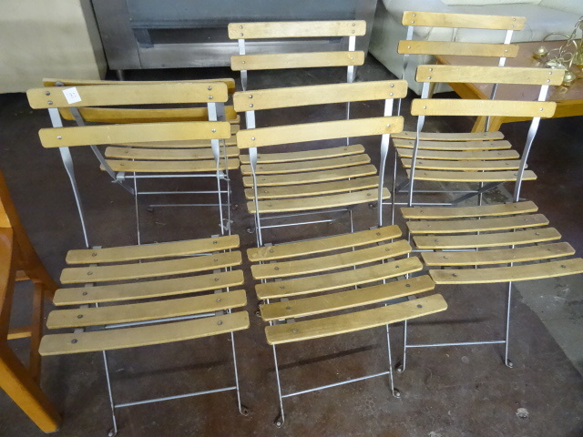 lot 182 image: 6 Metal Framed Fold Up Chairs