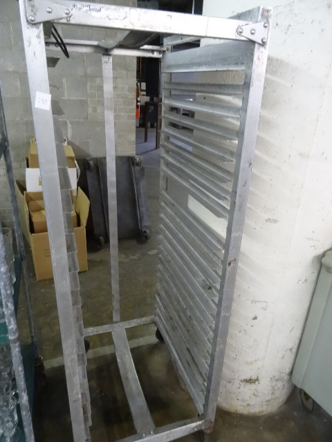lot 237 image: Aluminum Tray Cart 18 Wide Trays