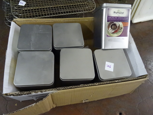 lot 306 image: 6 Metal Tins