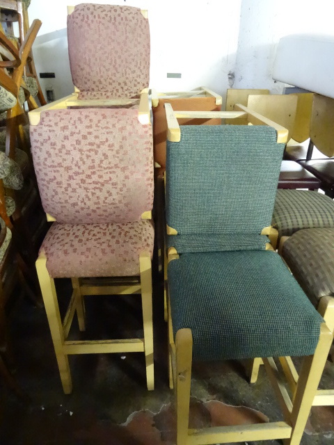 lot 356 image: 16 Wood Framed Stools 29 Tall