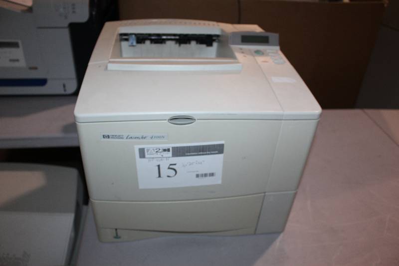 lot 15 image: HP Black and White LaserJet 4100n Printer