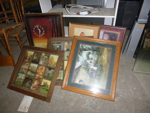 lot 235 image: Miscellaneous Pictures and Clock