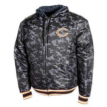 NFL Mens Black Ops Chicago Bears Reversible Jacket