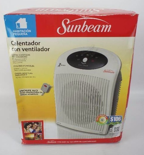 Sunbeam Portable Heater with Bathroom-Safe Plug SFH442-WM1