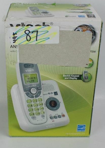 VTech CS6124 DECT 6.0 Cordless Phone with Answering System and Caller IDCall Waiting, White with 1 Handset