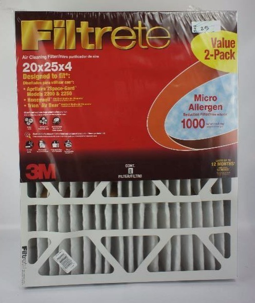 Filtrete Micro Allergen Defense Filter, 20-Inches x 25-Inches x 4-Inches, 2-Pack
