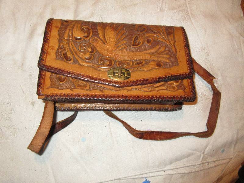 brown leather hand bag