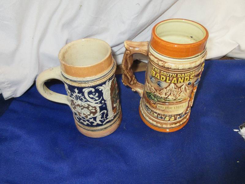 2 vintage beer steins