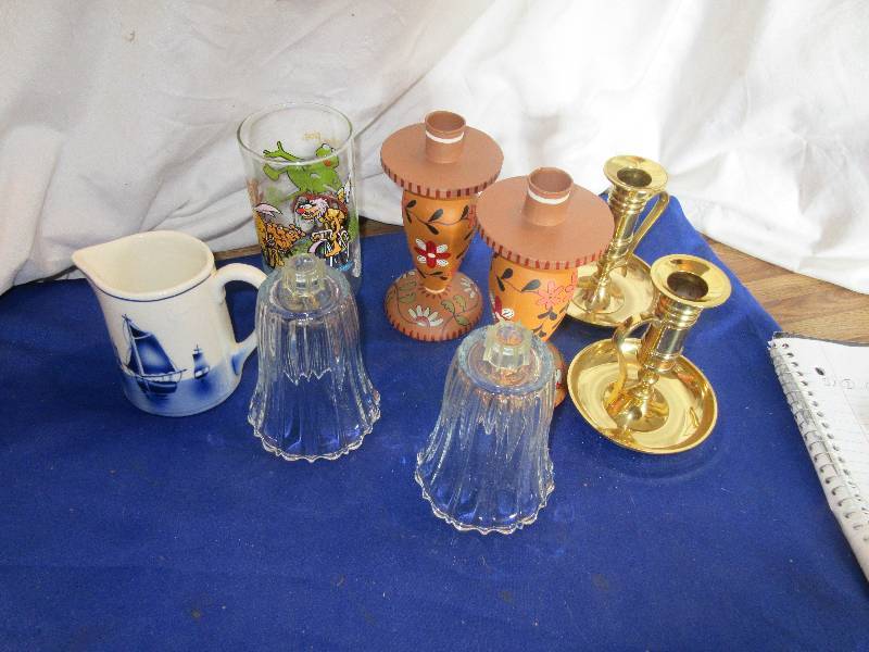 misc candle holders and glass wear