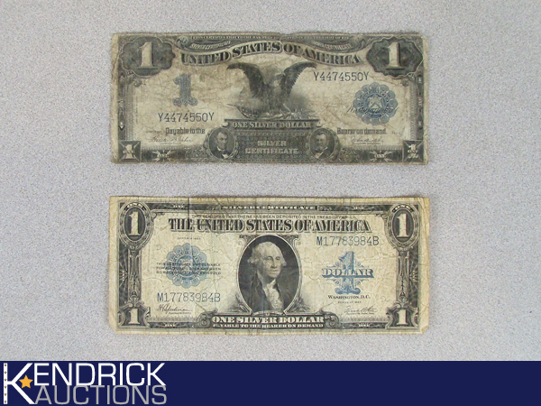 1899 Black Eagle Silver Certificate, and 1923 Large Silver Certificate