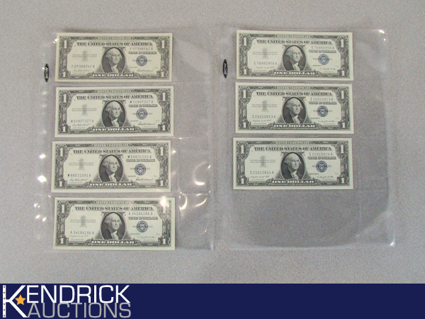 $7 Face Value, 1957 and 57A Uncirculated Silver Certificates