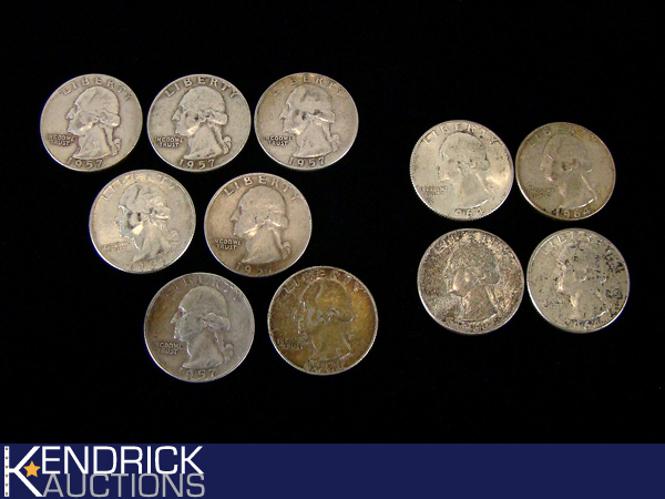 11 Pre 1965 90% Silver Quarters