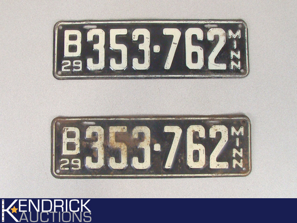 2 - 1929 MN License Plates