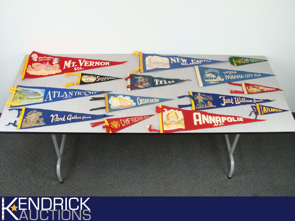 Lot of 14 Vintage U.S. City, and State Pennants