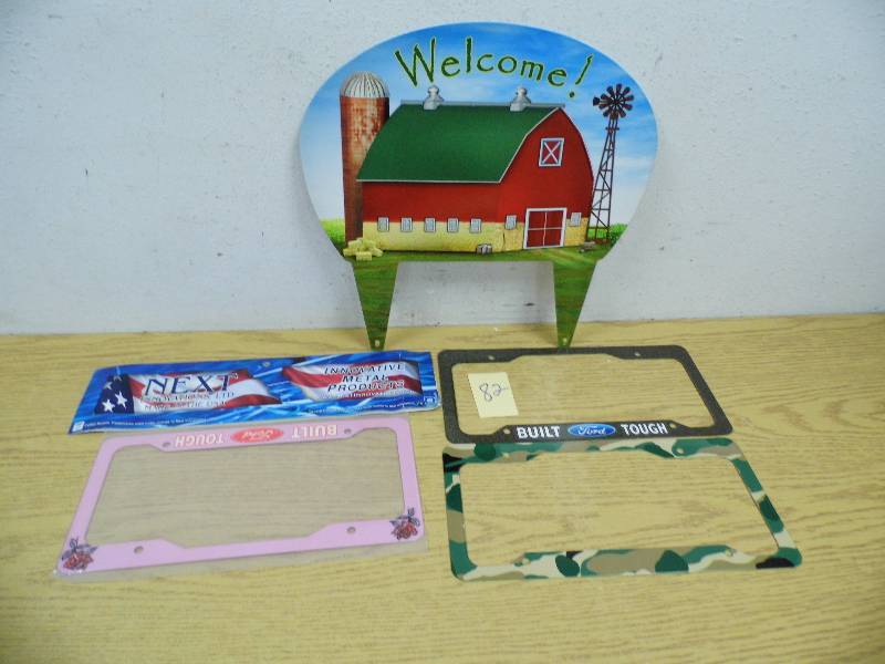 New Metal License Plate Frames & Barn