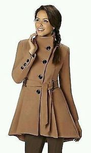 Steve Madden Misses� Wool Drama Coat - Camel Color - XL