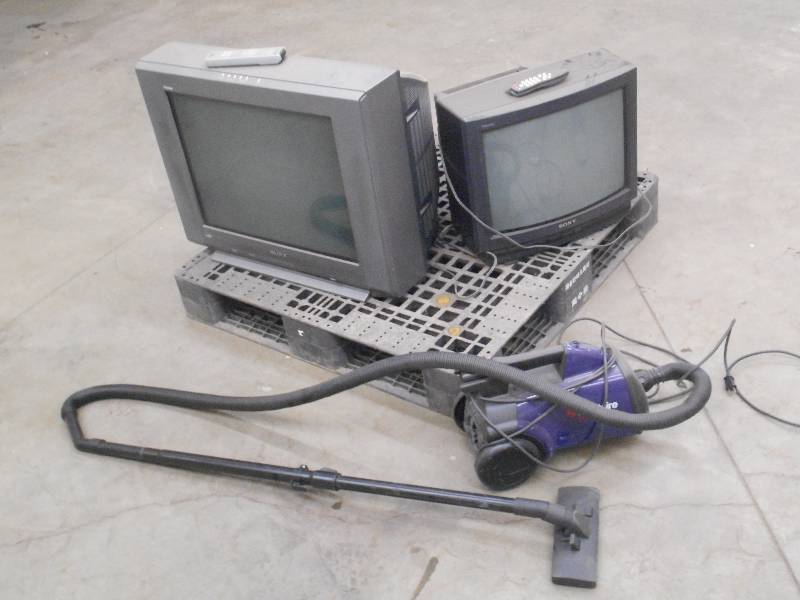 lot 15 image: (2) T.V. Sets With Remotes & (1) Sa...