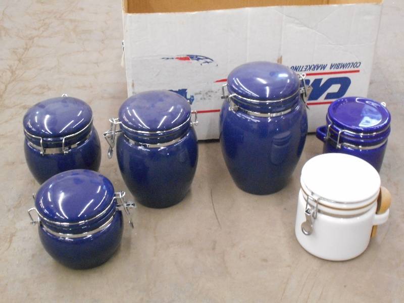 lot 49 image: 6-Piece Set Of Nice Ceramic Kitchen...